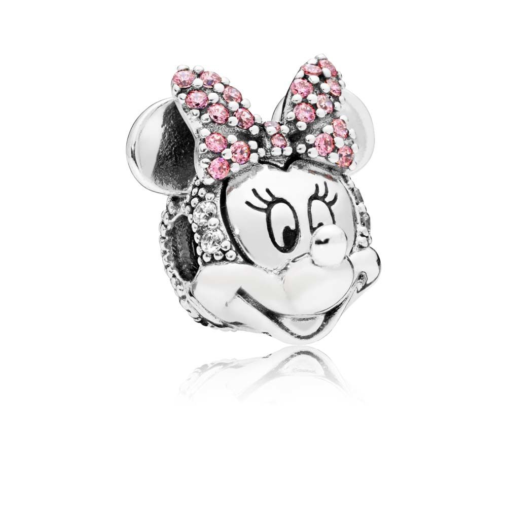 disney パンドラ minnie mouse pink pavé bow クリップ チャーム