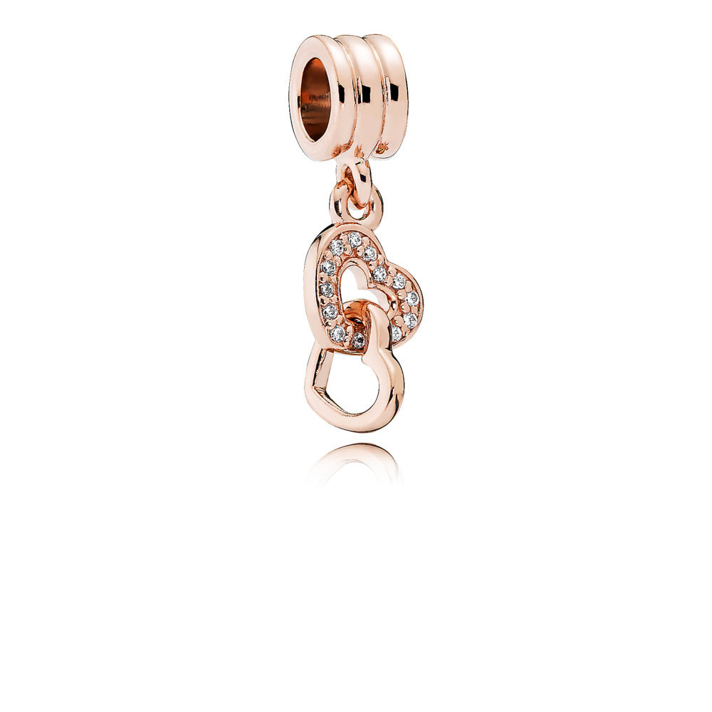 heart pandora rose dangle with cubic zirconia