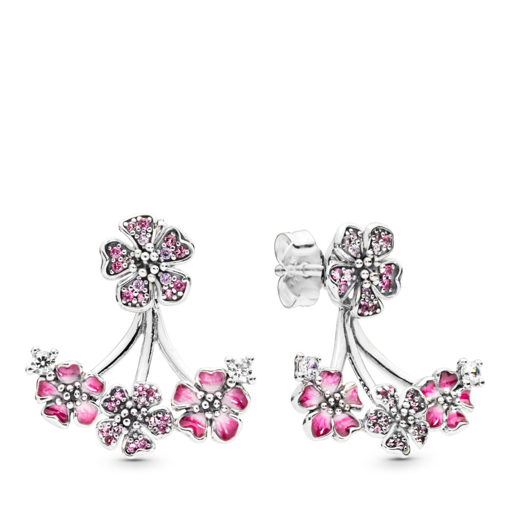 パンドラ Pink Peach Blossom Flower Stud ピアス