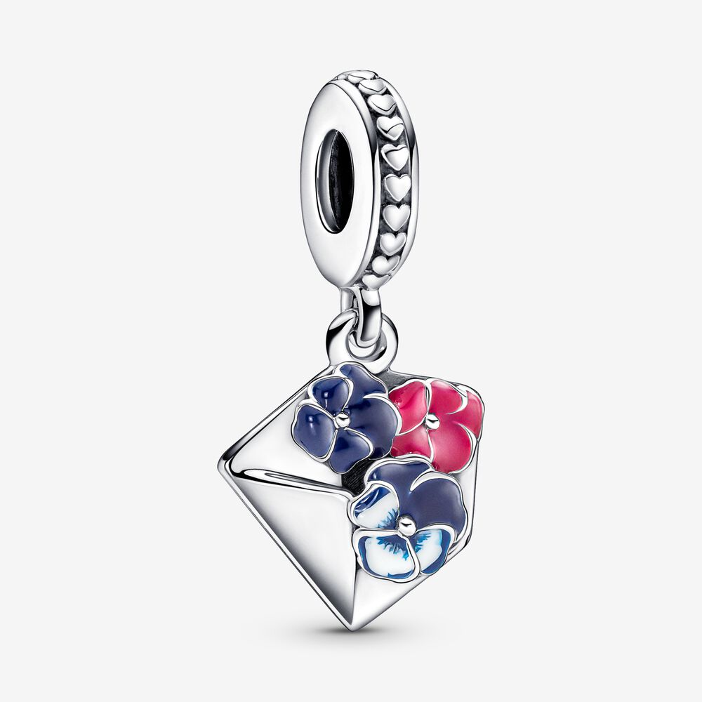 pandora パンジーの花の封筒チャーム 790787c01